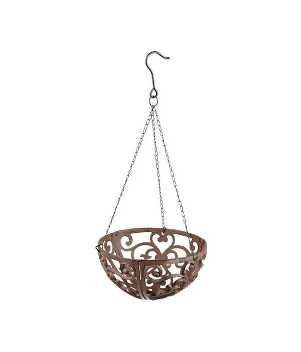 Dehner Gusseisen-Hängeampel Katalonien Mit Kokoseinlage, Rund, Rost, Ca. Ø30/H15 Cm – Bild 4