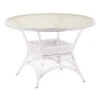 Best Alu-Korbtisch Madelene, Rund, Weiss, Ca. Ø110/H73 Cm