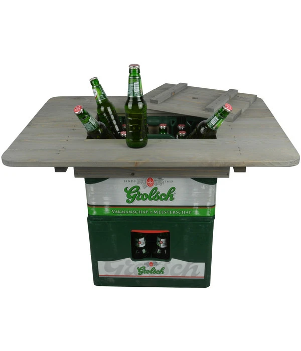 ESSCHERT DESIGN Esschert Holz-Bierkistentisch-Aufsatz Mit Deckel, Ca. B78/H11/T57 Cm
