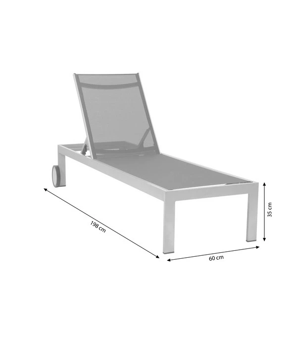 Acamp Sonnenliege Rimini, Ca. B60/H35/T198 Cm – Bild 2