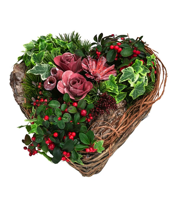 Grabgesteck In Liebe, Herzförmig, Ca. B30/H25/T35 Cm