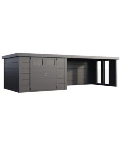 Wolff Finnhaus Gerätehaus Eleganto 3330, Inkl. Lounge Rechts Mit Fenstern, Ca. B812/H225/T318 Cm