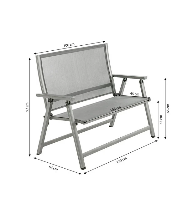 Dehner Klappbank Chicago, 2-Sitzer – Bild 8