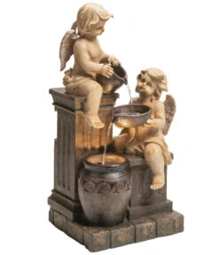 Dehner Polyresin-Gartenbrunnen Engel, Ca. H84,5 Cm