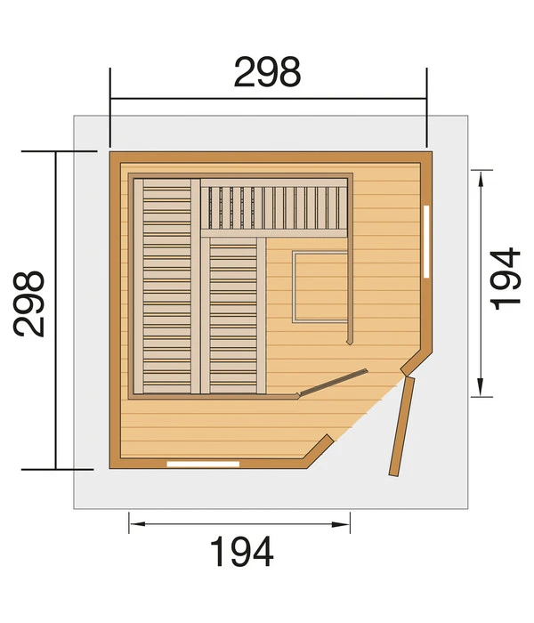 Weka Saunahaus Kurikka, Ca. B380/H315/T380 Cm – Bild 3