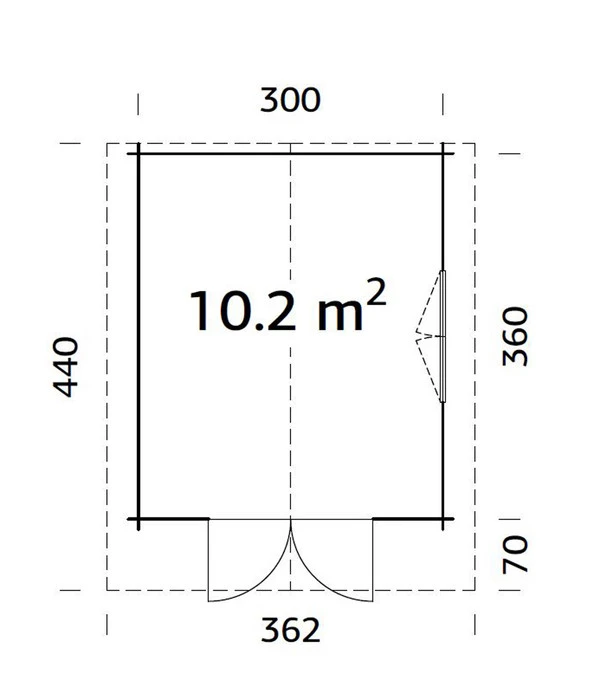 Palmako Gartenhaus Sally, Ca. B362/H263/T440 Cm – Bild 3