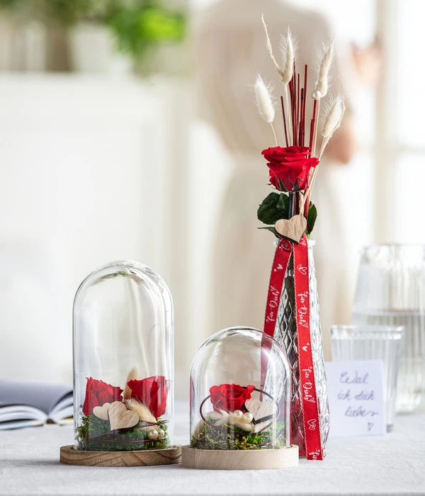 Longlife-Rose Mit Stiel, Rot – Bild 3